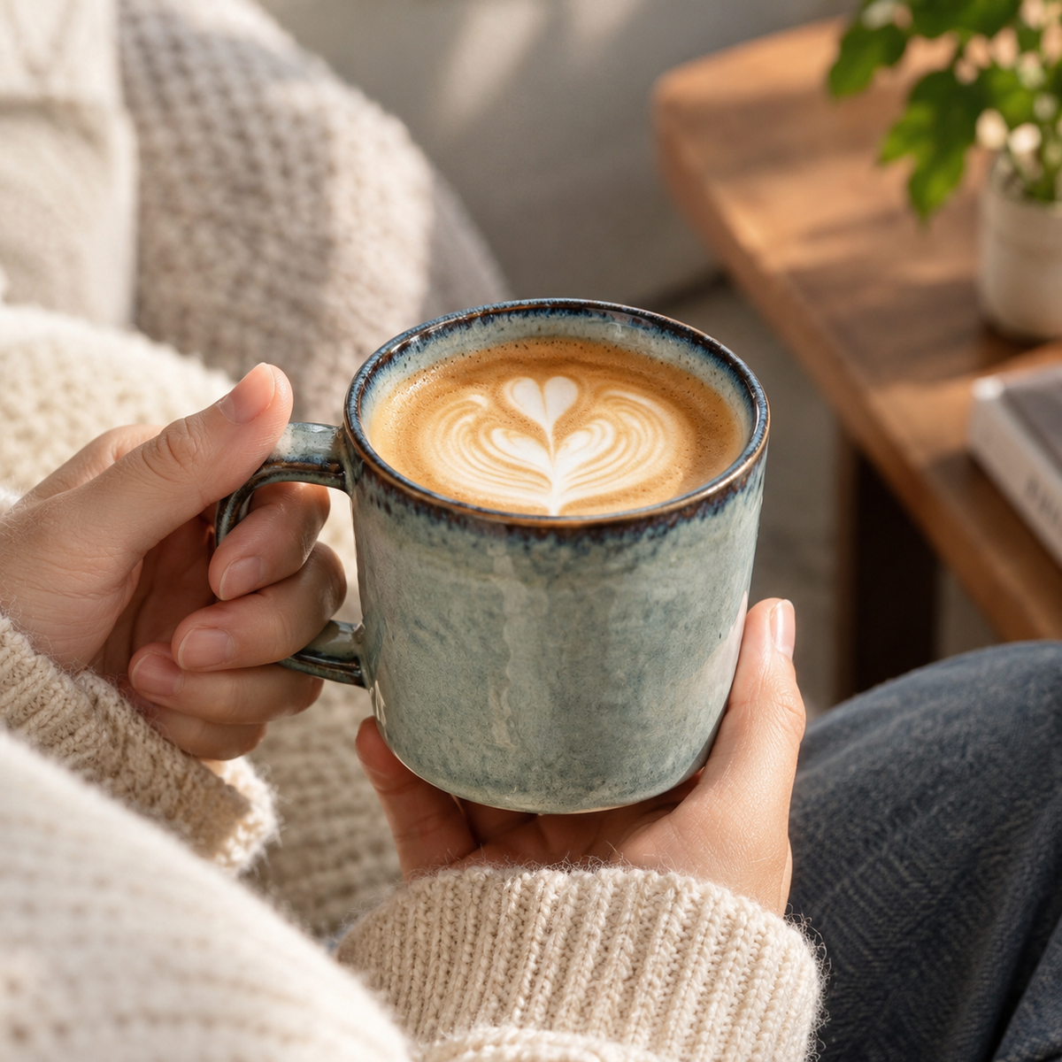 Vintage Gray Ceramic Mug
