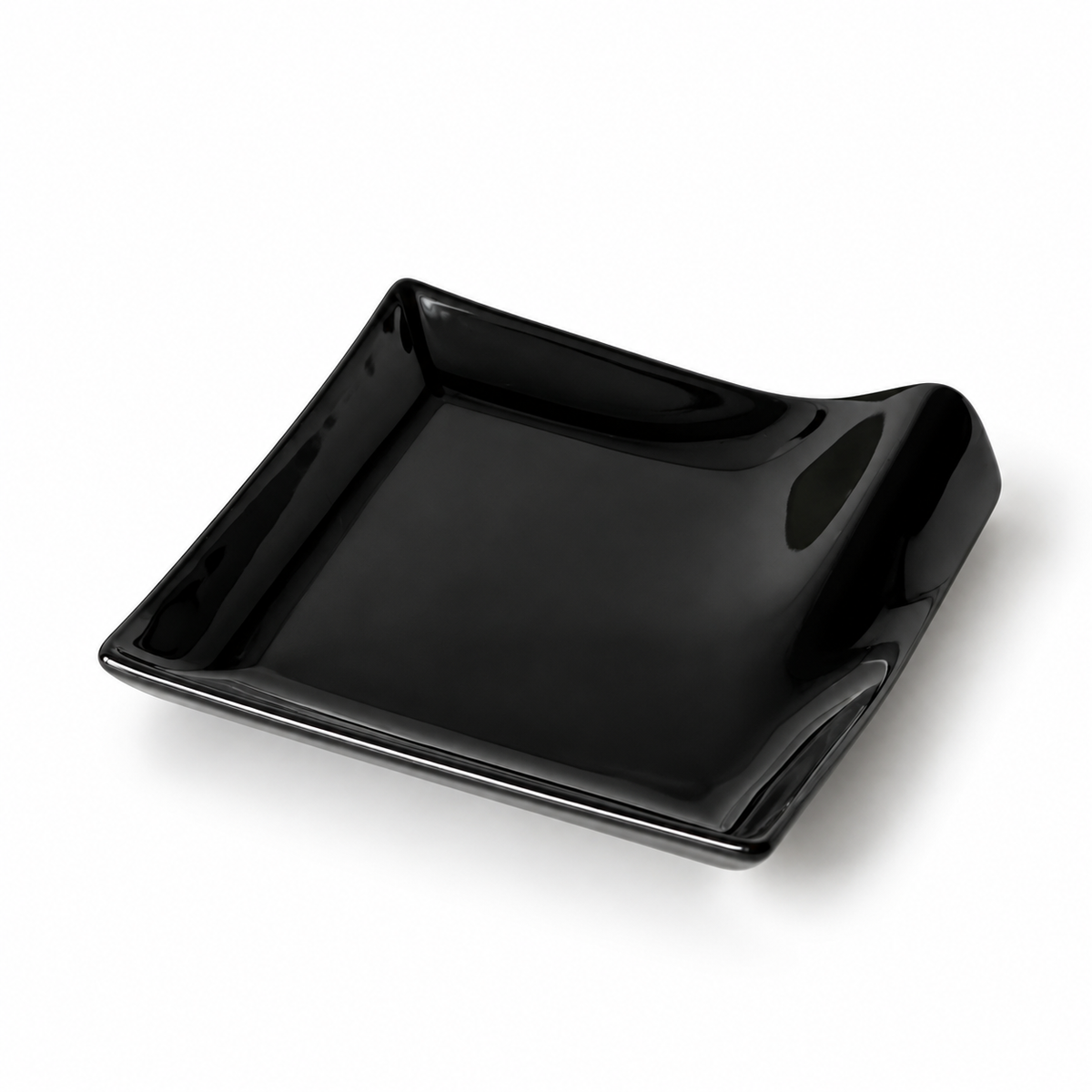 Black Ceramic Dessert Plate