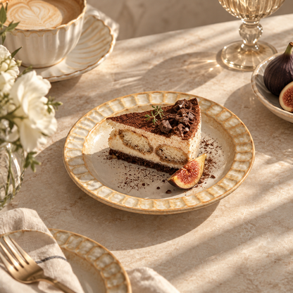 Warm White Ceramic Cake Plate