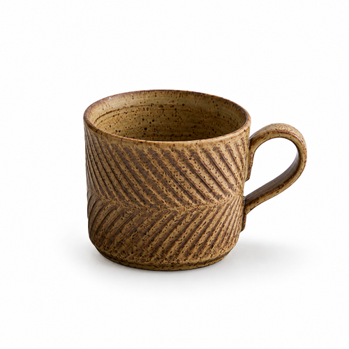 Vintage Brown Ceramic Coffee Cup