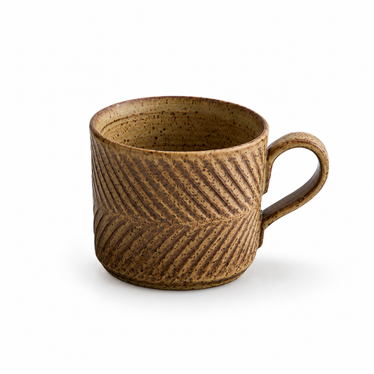 Vintage Brown Ceramic Coffee Cup
