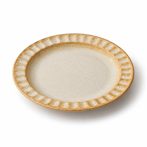 Warm White Ceramic Cake Plate