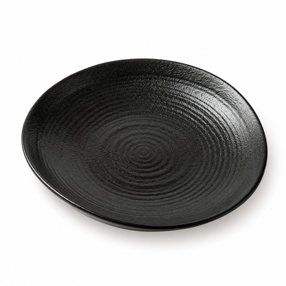 Black Textured Ceramic Plate