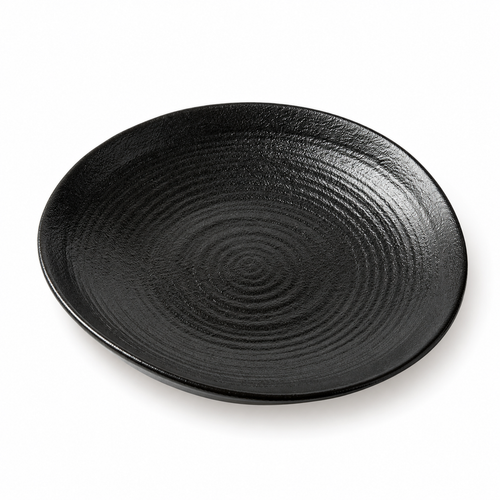 Black Textured Ceramic Plate