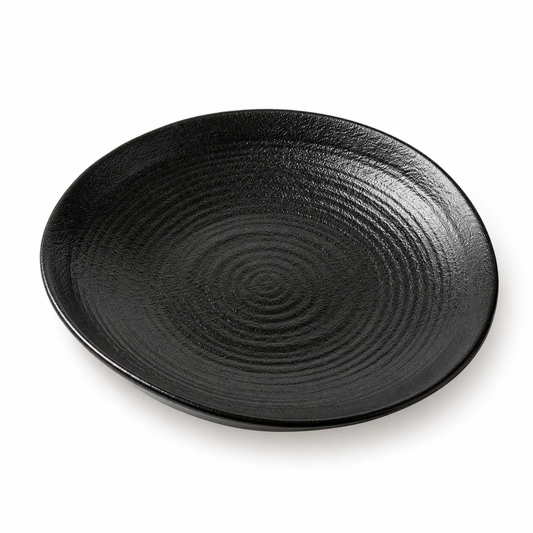 Black Textured Ceramic Plate